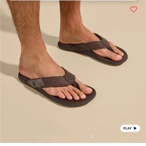 Tuahine Men’s Waterproof Leather Sandals Brown “dark wood”